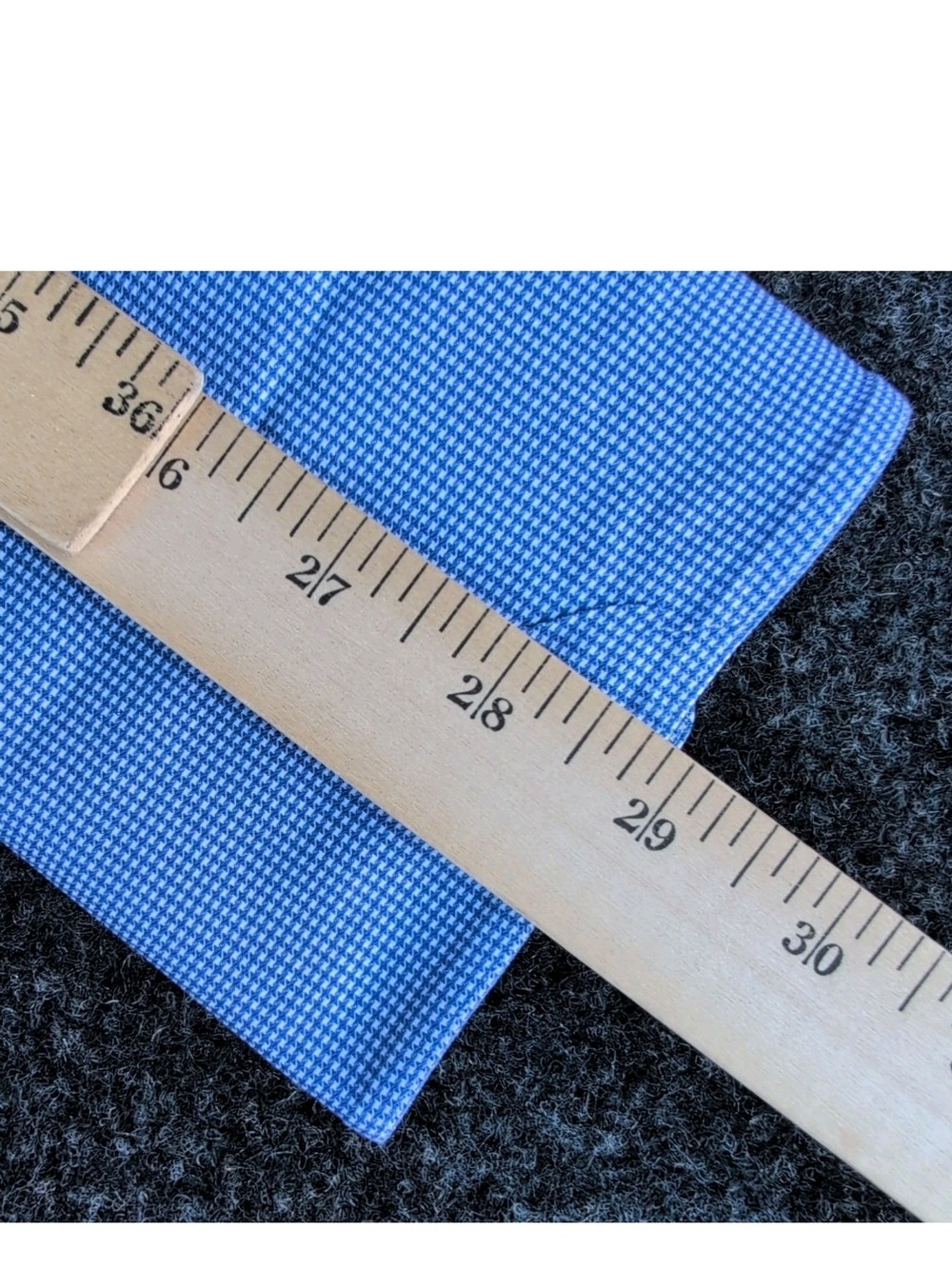 Brioni Dress Shirt Mens 49 19.5 Blue Houndstooth Long Sleeve French Cuffs Italy - Picture 11 of 12